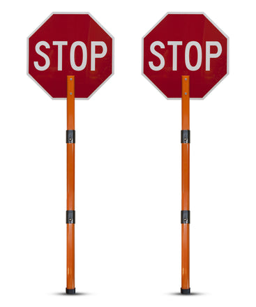 Rigid Stop/Stop Paddle Sign with Handle & Staff