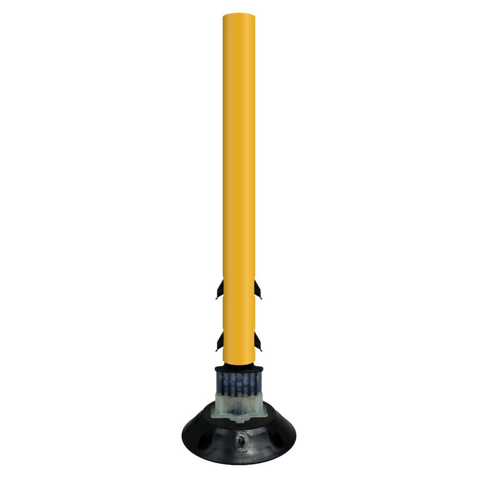FlexStake 750 Series Surface Mount Traffic Delineator - Yellow Tubular Post with Reflective Sheeting Options