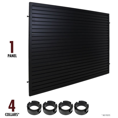 Aluminum Slatwall Merchandising Panel with Collars - Queue & Checkout Display - Crowd Control Warehouse