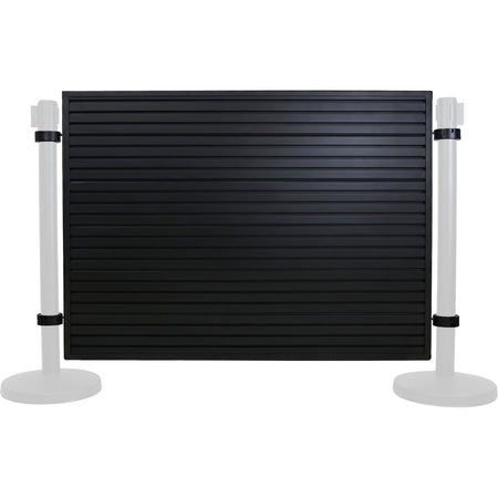 Aluminum Slatwall Merchandising Panel with Collars - Queue & Checkout Display - Crowd Control Warehouse
