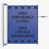 Bilingual Area Temporarily Closed Mounted Barrier - Crowd Control Warehouse