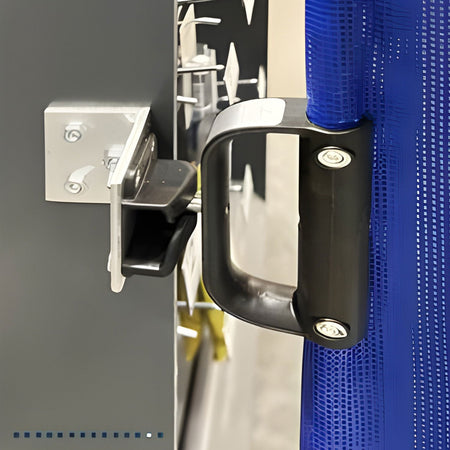 Bilingual Area Temporarily Closed Mounted Barrier - Crowd Control Warehouse