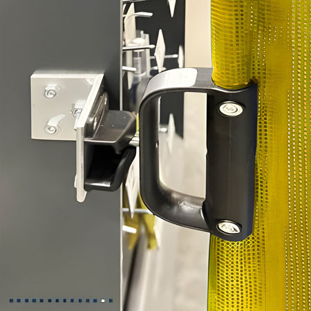 Bilingual Area Temporarily Closed Mounted Barrier - Crowd Control Warehouse