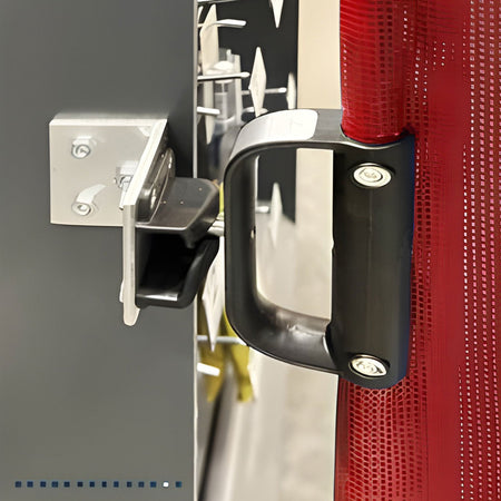 Bilingual Area Temporarily Closed Mounted Barrier - Crowd Control Warehouse