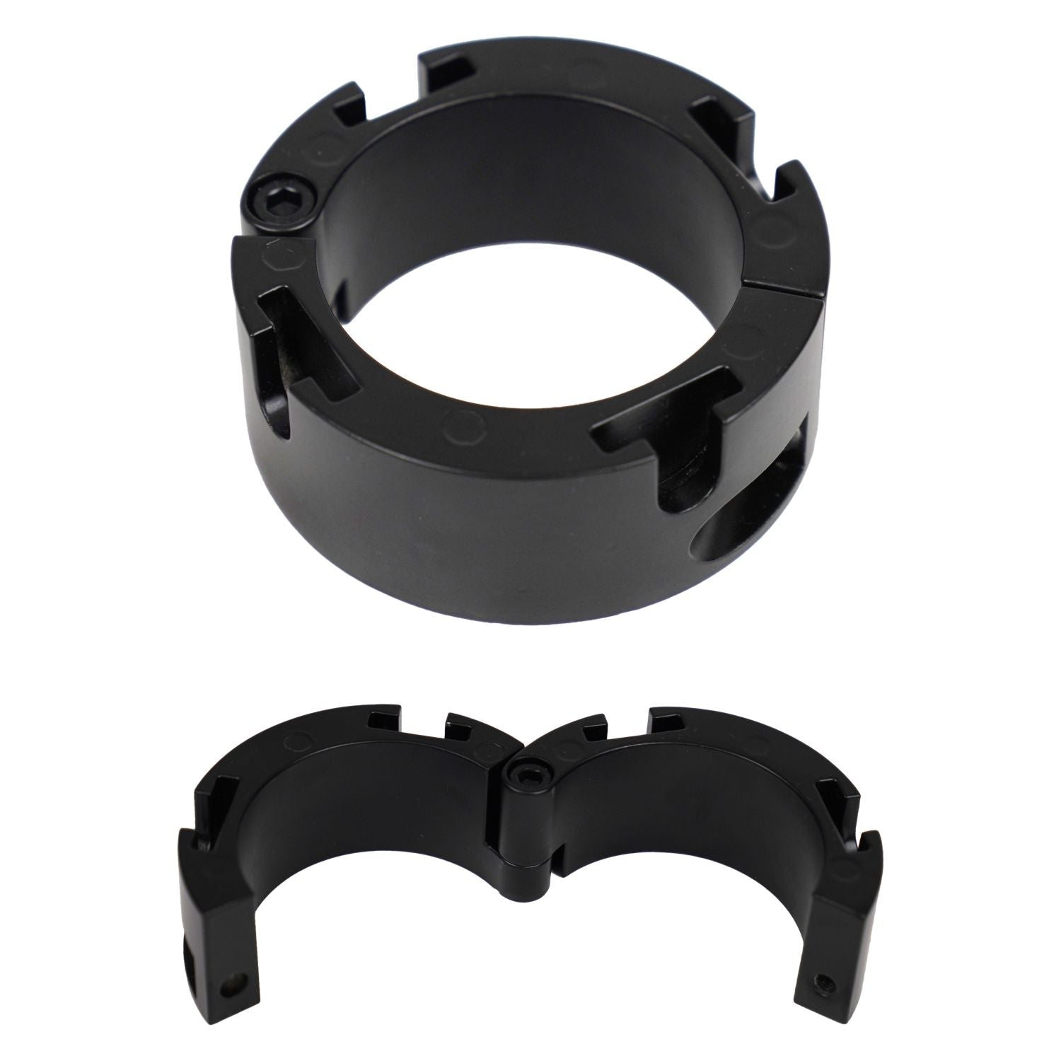 Black Aluminum Slatwall Collar - Stanchion Post Mounting Collar - Crowd Control Warehouse