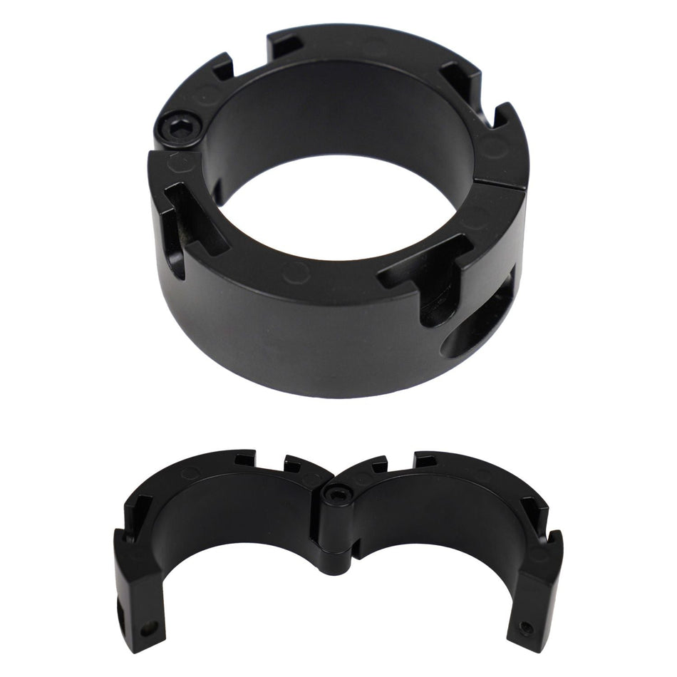 Black Aluminum Slatwall Collar - Stanchion Post Mounting Collar - Crowd Control Warehouse