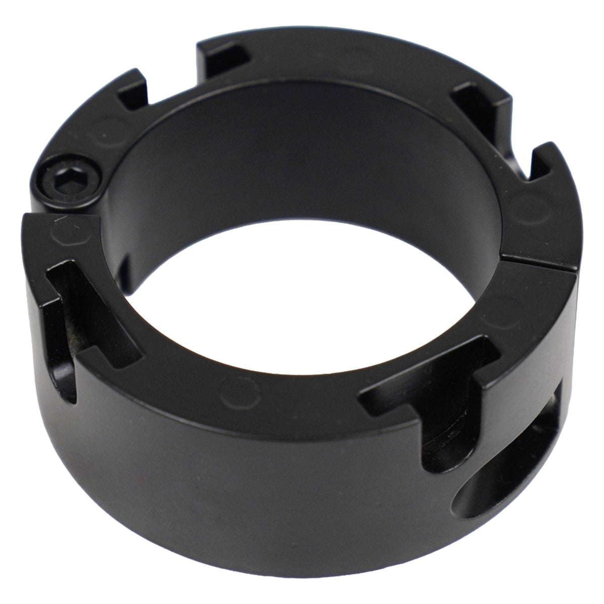 Black Aluminum Slatwall Collar - Stanchion Post Mounting Collar - Crowd Control Warehouse