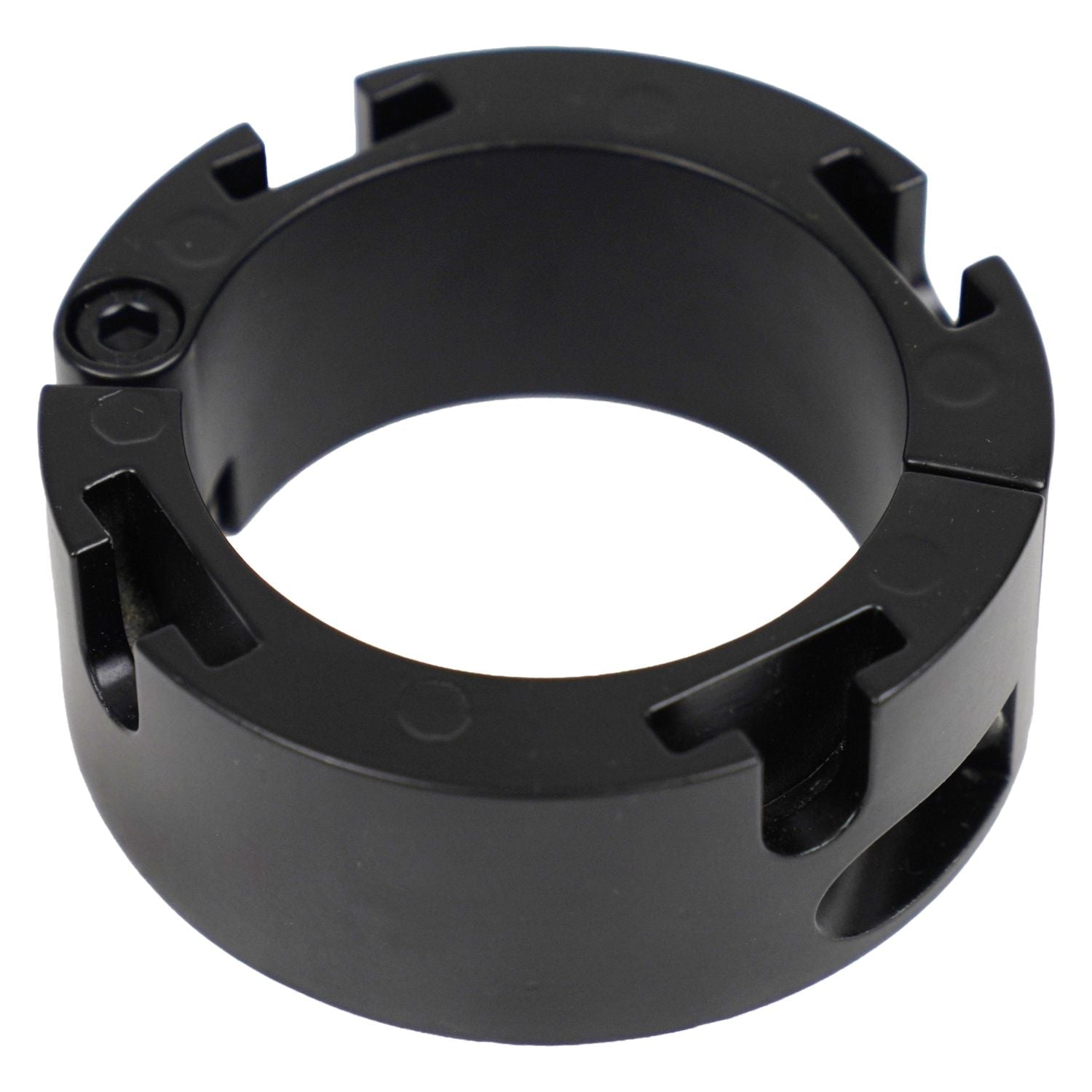 Black Aluminum Slatwall Collar - Stanchion Post Mounting Collar - Crowd Control Warehouse