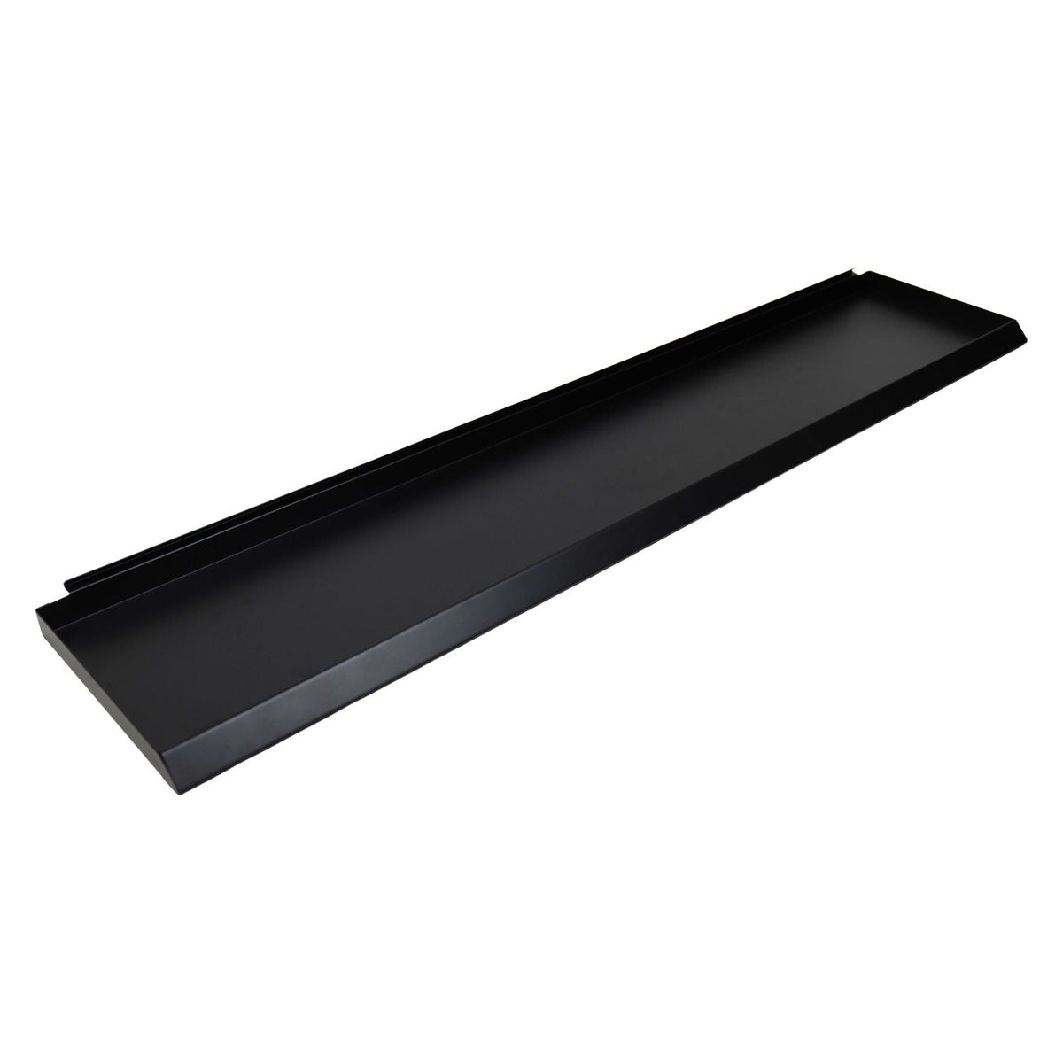 Black Slatwall Shelf - 22" & 49" | Queue & Checkout Display Accessory - Crowd Control Warehouse