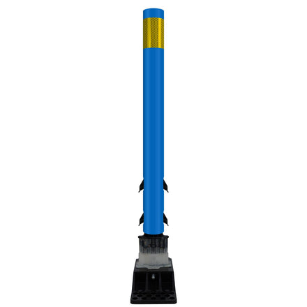 FlexStake Center Line Surface Mount Base Traffic Delineator - Blue Tubular Post with Reflective Options