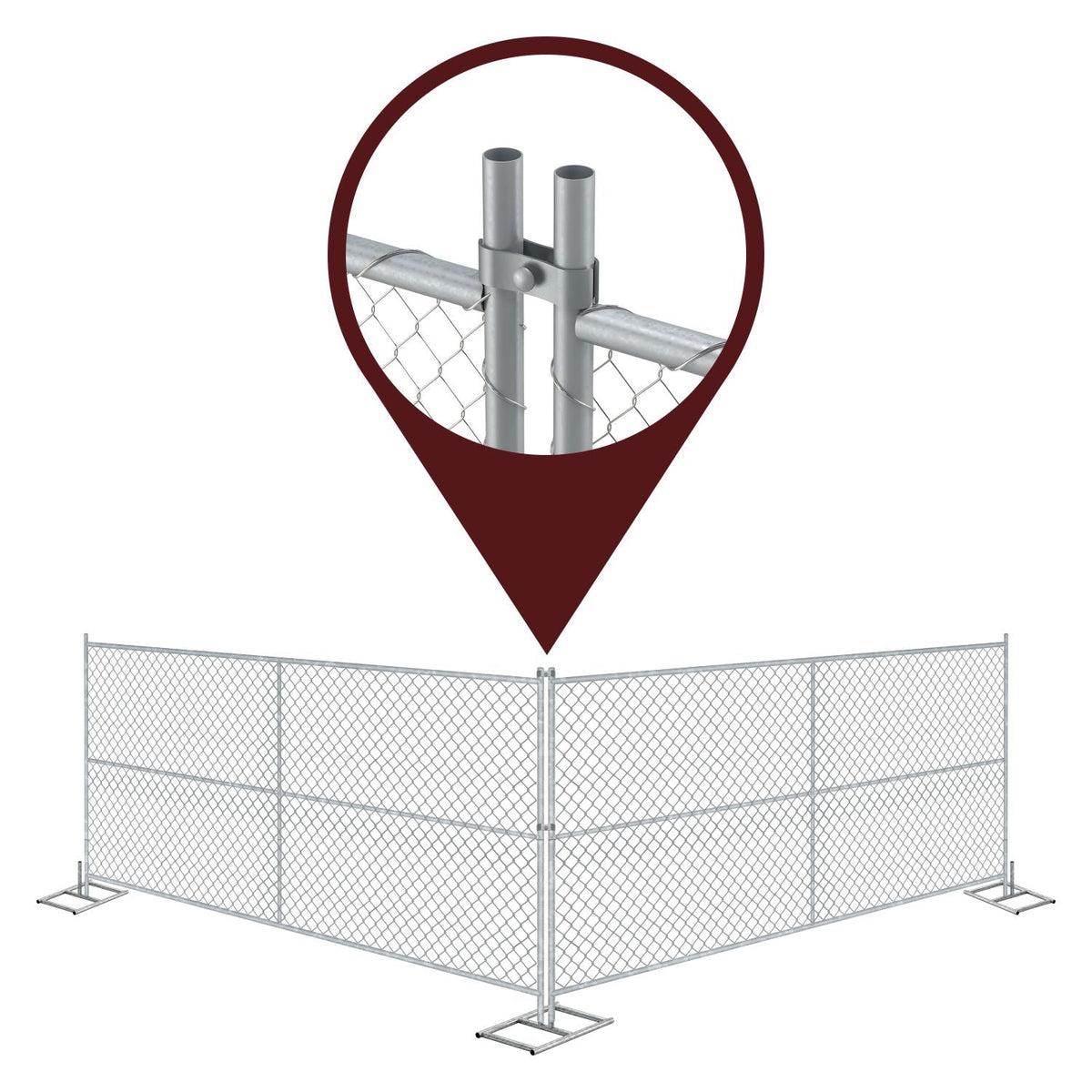 Chain Link Fence Kit - 6 Ft. tall x 10 Ft. Wide - Trafford Industrial - Crowd Control Warehouse