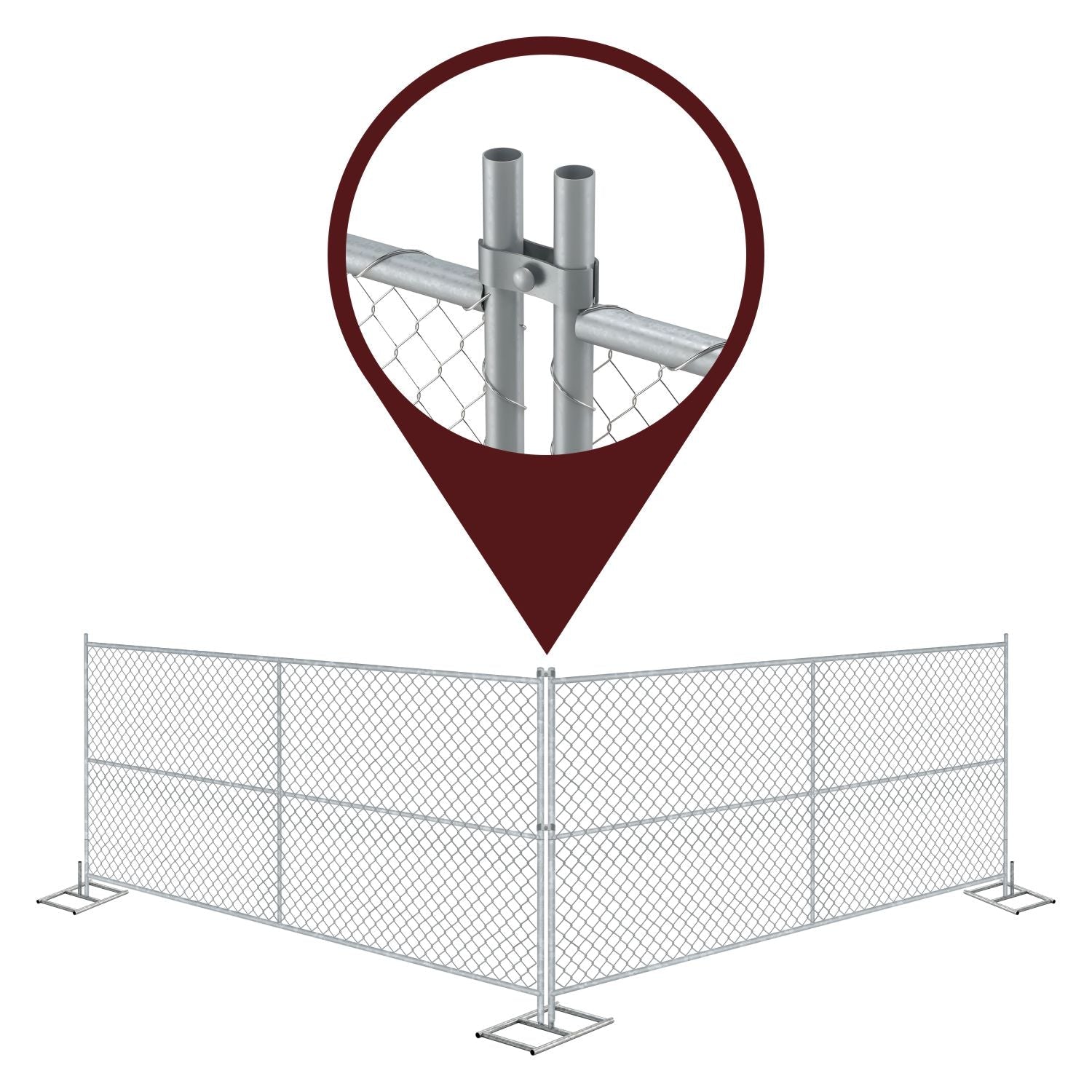 Chain Link Fence Kit - 6 Ft. tall x 10 Ft. Wide - Trafford Industrial - Crowd Control Warehouse