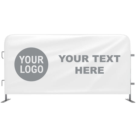 Custom Printed Heavy Duty 6.5 FT Barricade Jacket Covers - Crowd Control Warehouse