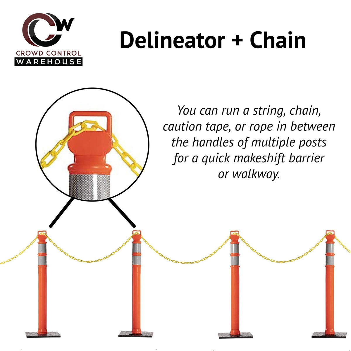 Delineator Post, 49 in. - Trafford Industrial - Crowd Control Warehouse