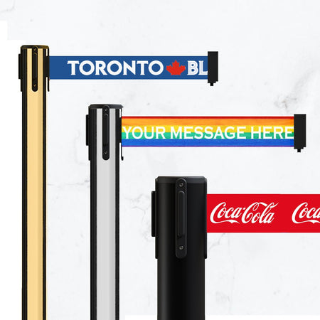 Design Your Own Custom Printed Belts for Belt Barriers Stanchions - Crowd Control Warehouse