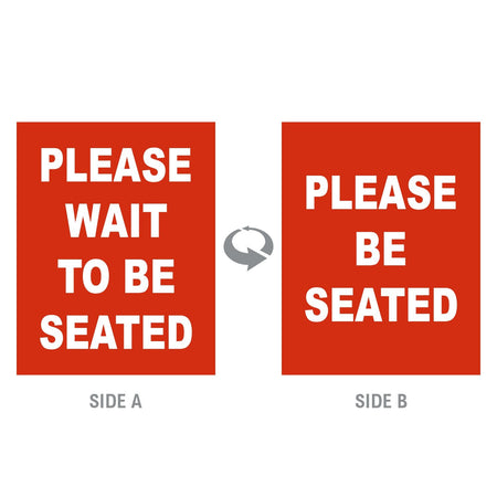 Double-Sided “Please Wait to Be Seated” Signage - Crowd Control Warehouse