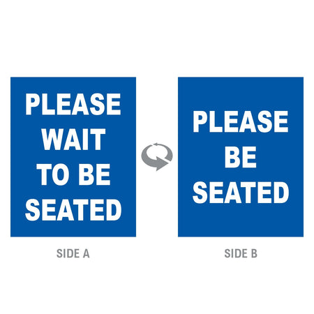 Double-Sided “Please Wait to Be Seated” Signage - Crowd Control Warehouse