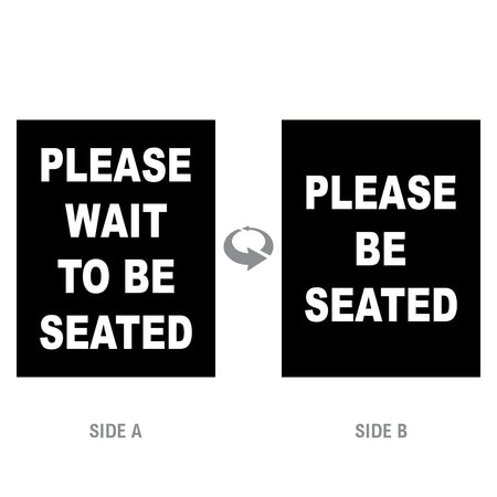 Double-Sided “Please Wait to Be Seated” Signage - Crowd Control Warehouse
