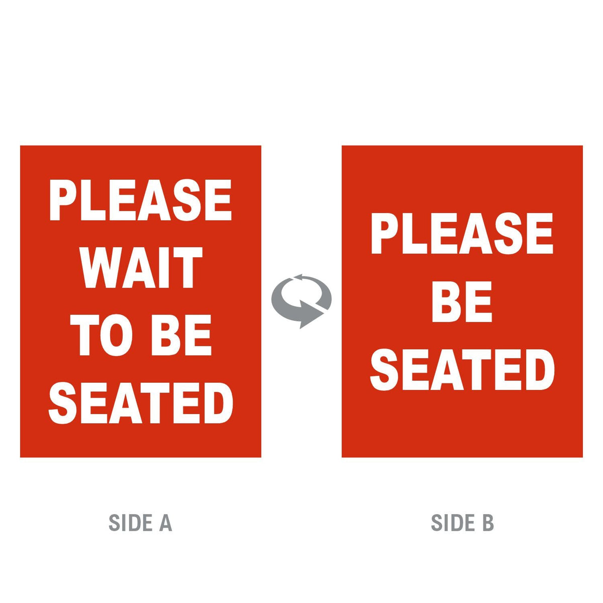 Double-Sided “Please Wait to Be Seated” Signage - Crowd Control Warehouse