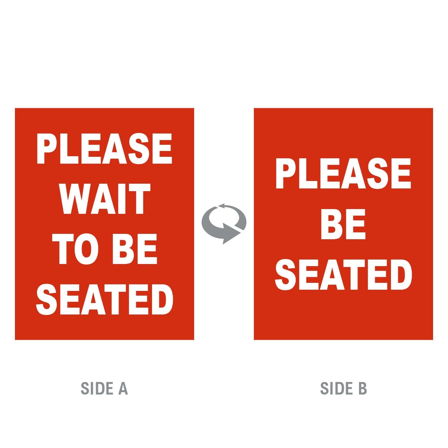 Double-Sided “Please Wait to Be Seated” Signage - Crowd Control Warehouse