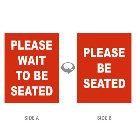 Double-Sided “Please Wait to Be Seated” Signage - Crowd Control Warehouse