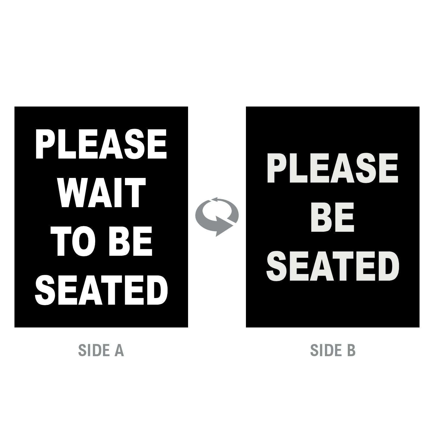 Double-Sided “Please Wait to Be Seated” Signage - Crowd Control Warehouse