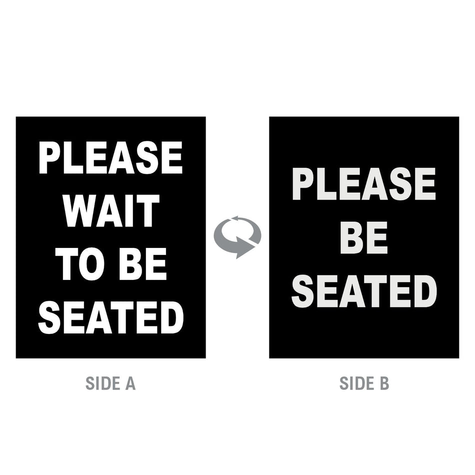 Double-Sided “Please Wait to Be Seated” Signage - Crowd Control Warehouse