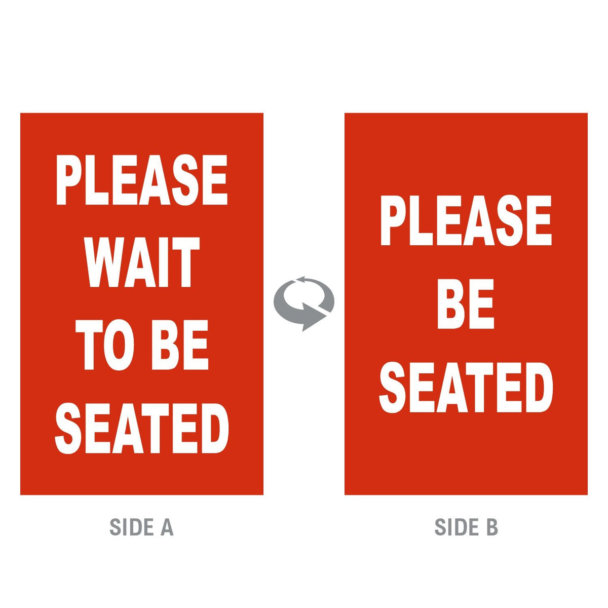 Double-Sided “Please Wait to Be Seated” Signage - Crowd Control Warehouse