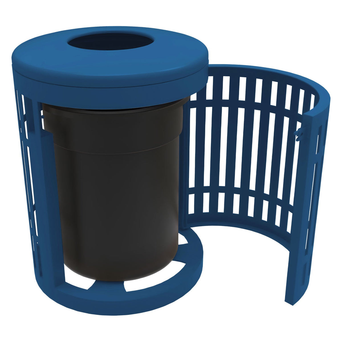 Downtown Side Opening Trash Receptacles - Crowd Control Warehouse
