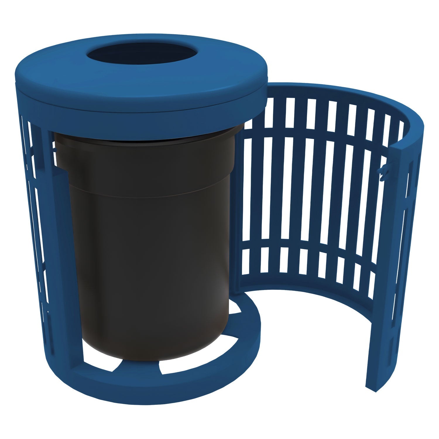 Downtown Side Opening Trash Receptacles - Crowd Control Warehouse