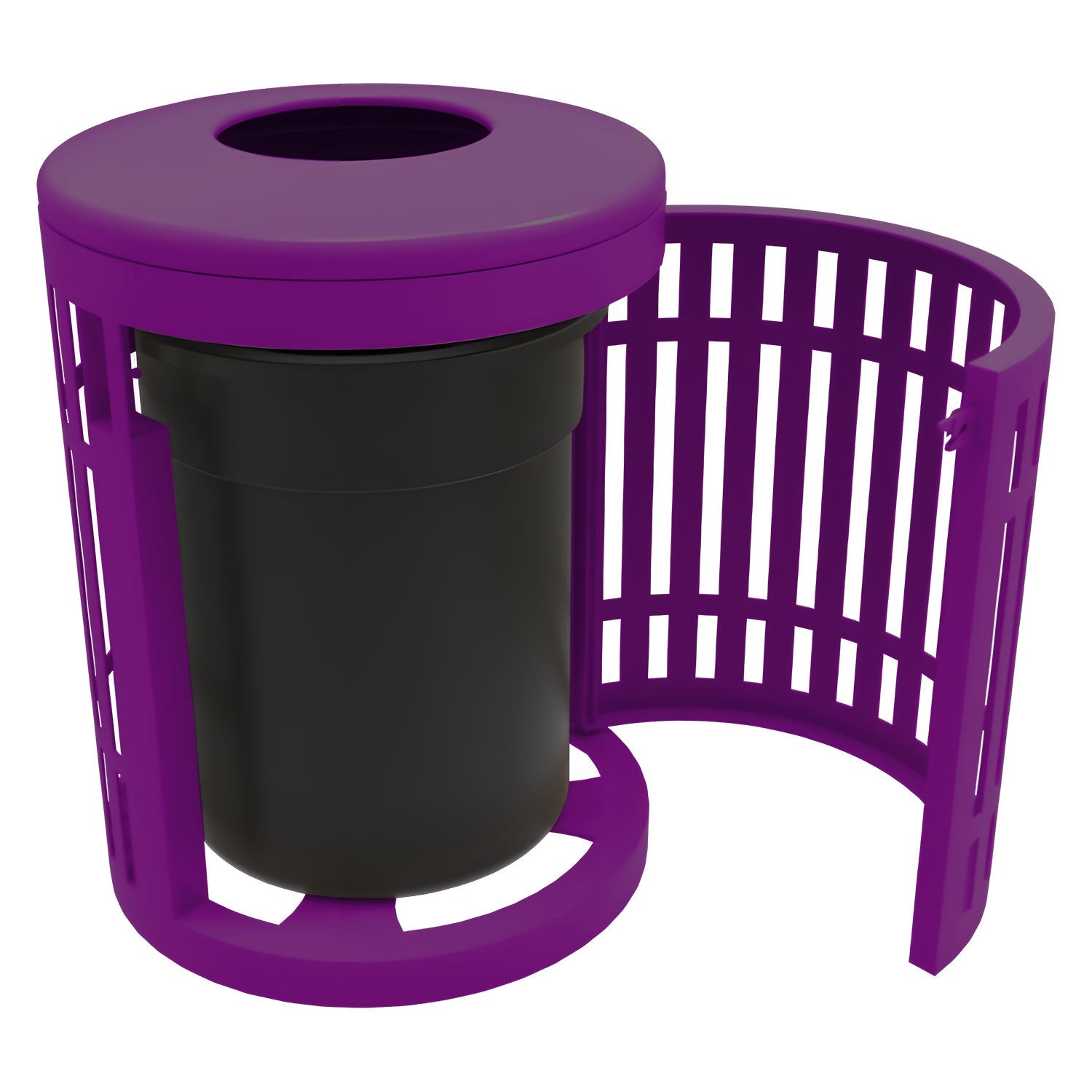 Downtown Side Opening Trash Receptacles - Crowd Control Warehouse