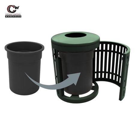 Downtown Side Opening Trash Receptacles - Crowd Control Warehouse