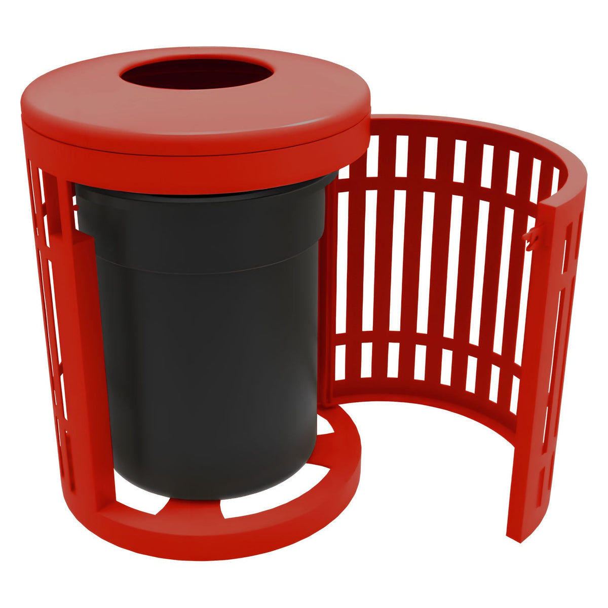 Downtown Side Opening Trash Receptacles - Crowd Control Warehouse