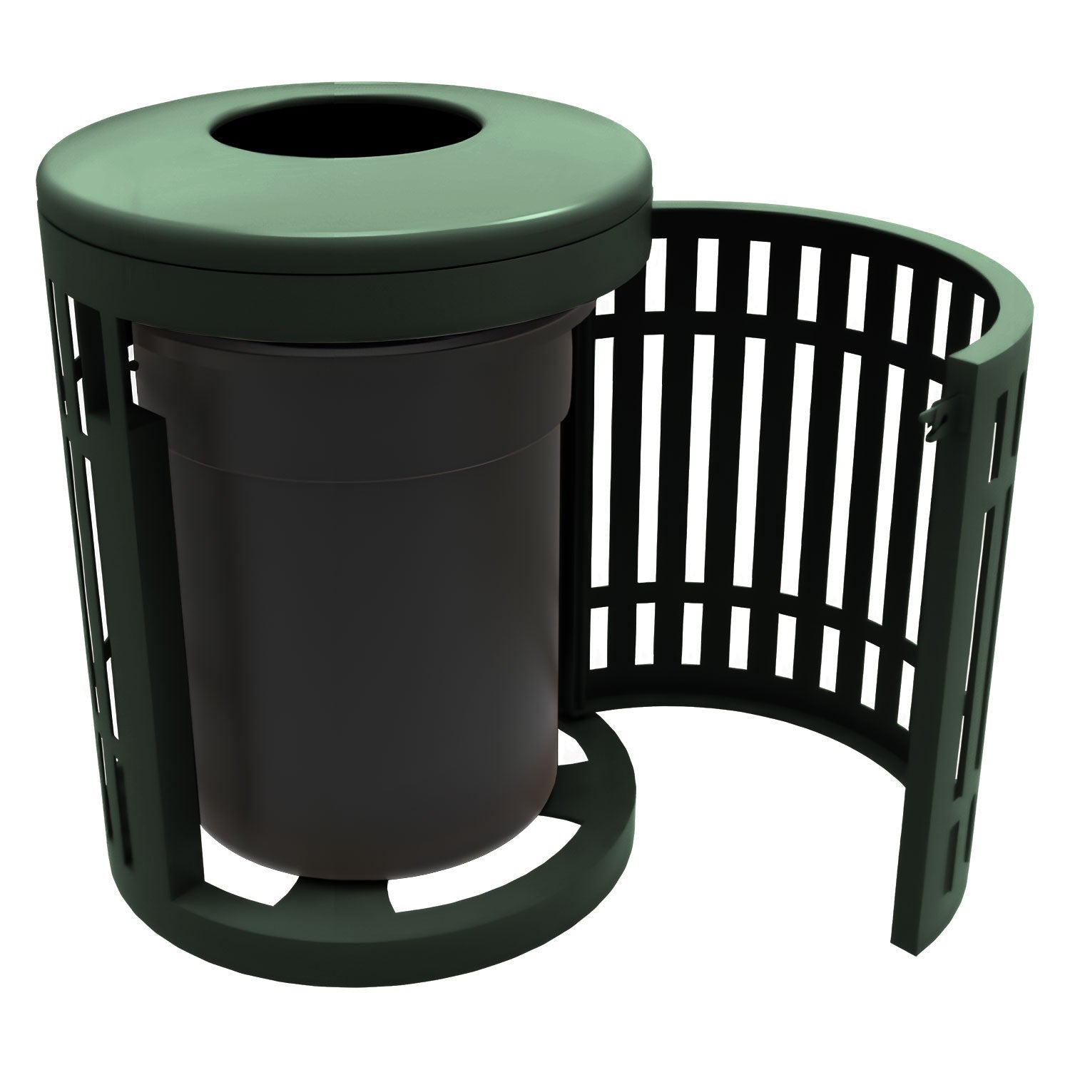 Downtown Side Opening Trash Receptacles - Crowd Control Warehouse