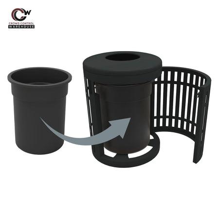 Downtown Side Opening Trash Receptacles - Crowd Control Warehouse