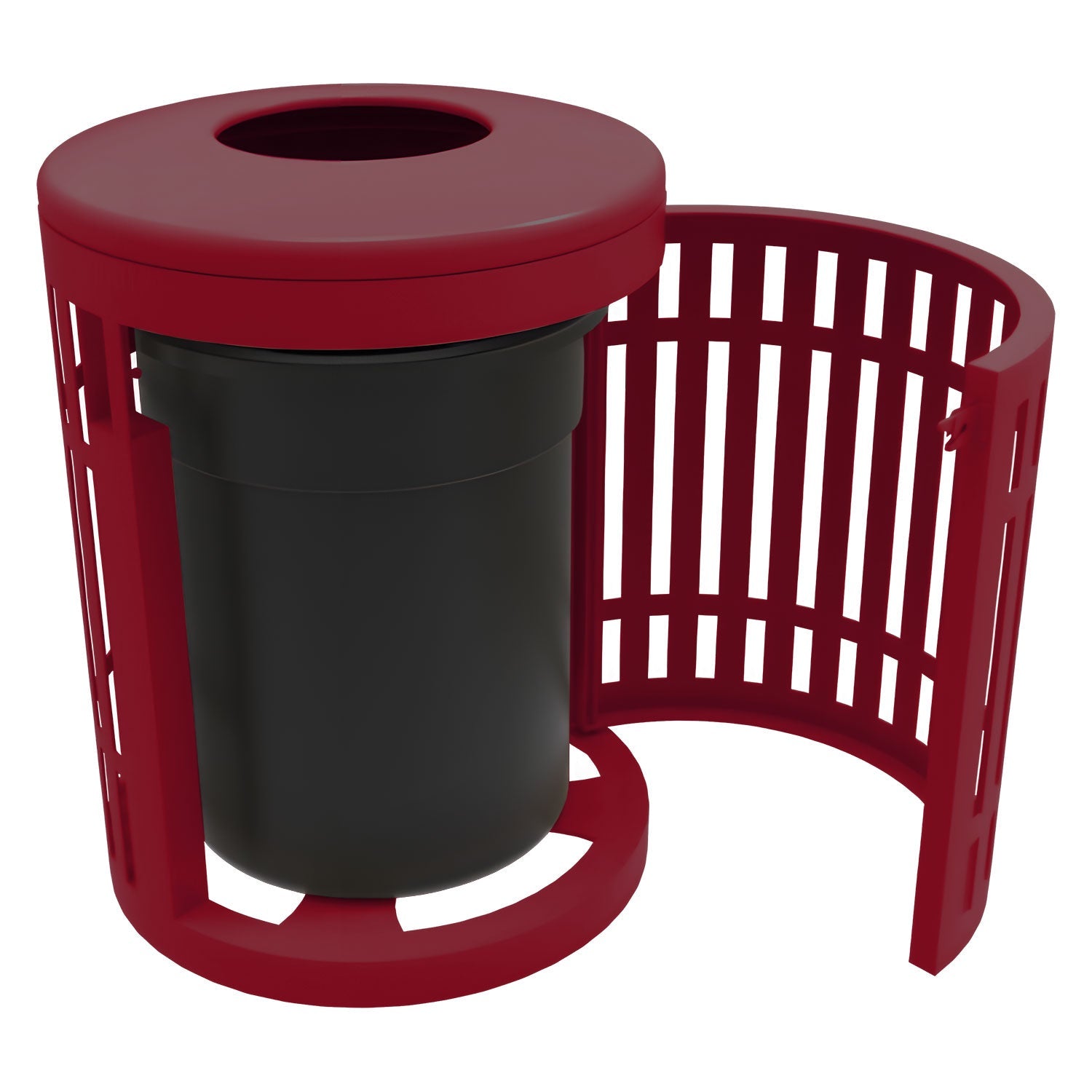 Downtown Side Opening Trash Receptacles - Crowd Control Warehouse