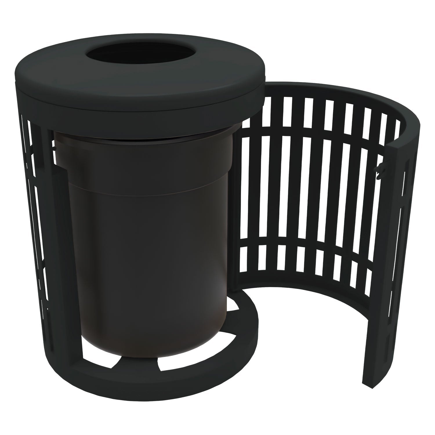 Downtown Side Opening Trash Receptacles - Crowd Control Warehouse