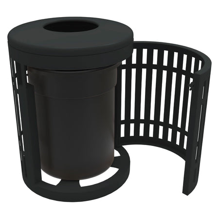 Downtown Side Opening Trash Receptacles - Crowd Control Warehouse