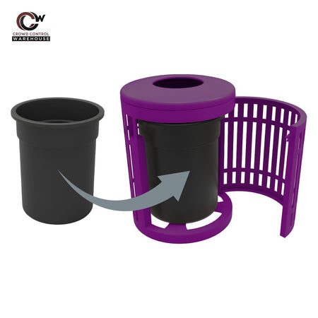Downtown Side Opening Trash Receptacles - Crowd Control Warehouse
