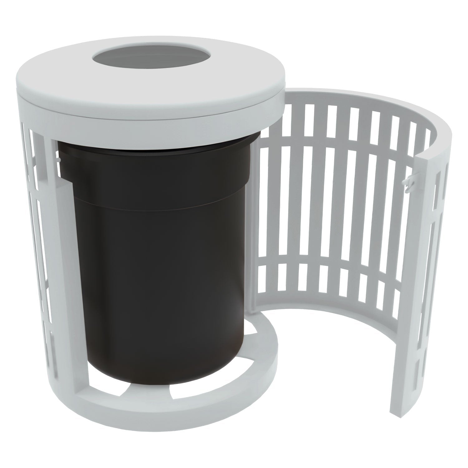 Downtown Side Opening Trash Receptacles - Crowd Control Warehouse