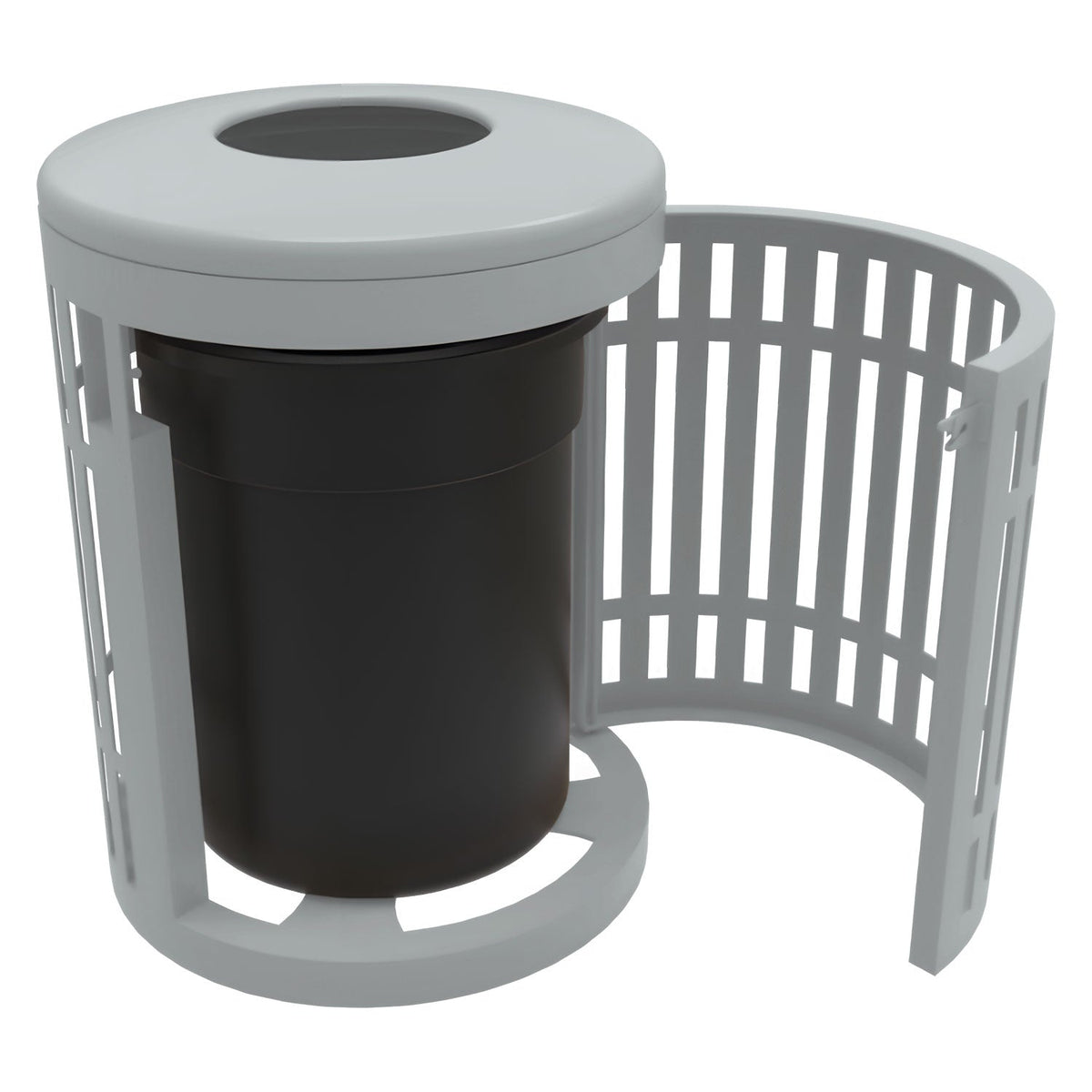 Downtown Side Opening Trash Receptacles - Crowd Control Warehouse