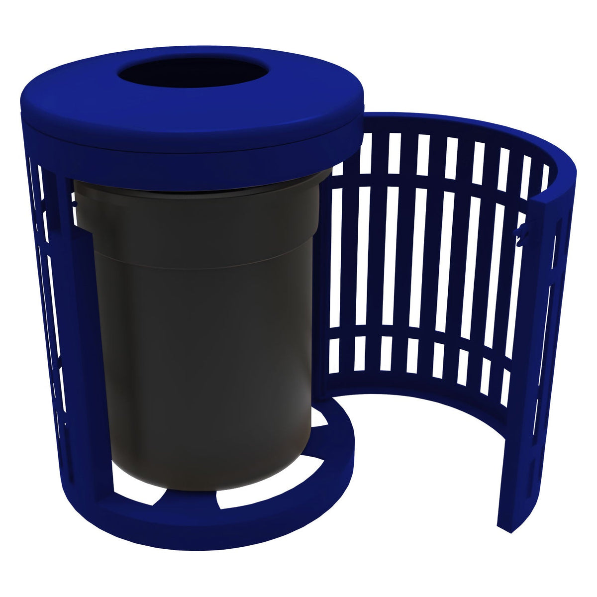 Downtown Side Opening Trash Receptacles - Crowd Control Warehouse