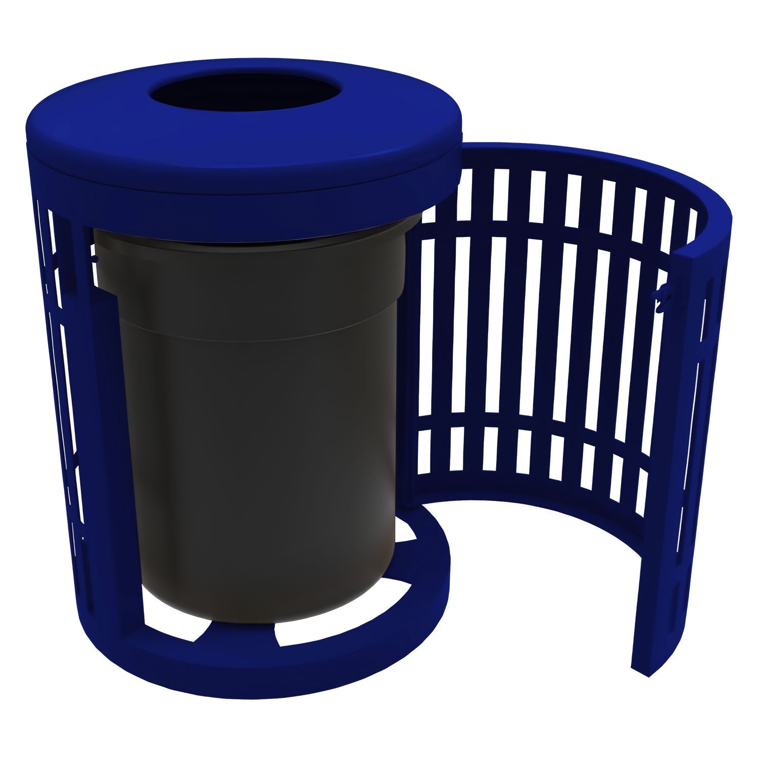 Downtown Side Opening Trash Receptacles - Crowd Control Warehouse