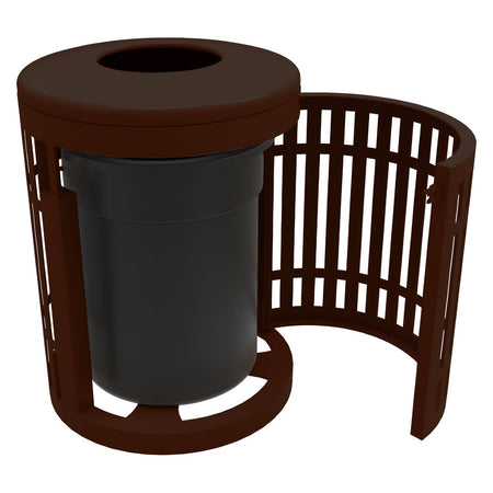 Downtown Side Opening Trash Receptacles - Crowd Control Warehouse