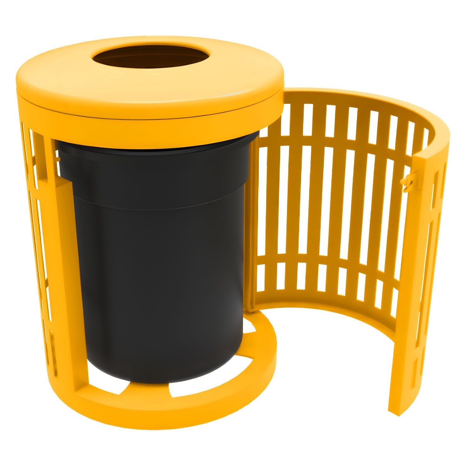 Downtown Side Opening Trash Receptacles - Crowd Control Warehouse