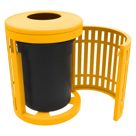 Downtown Side Opening Trash Receptacles - Crowd Control Warehouse
