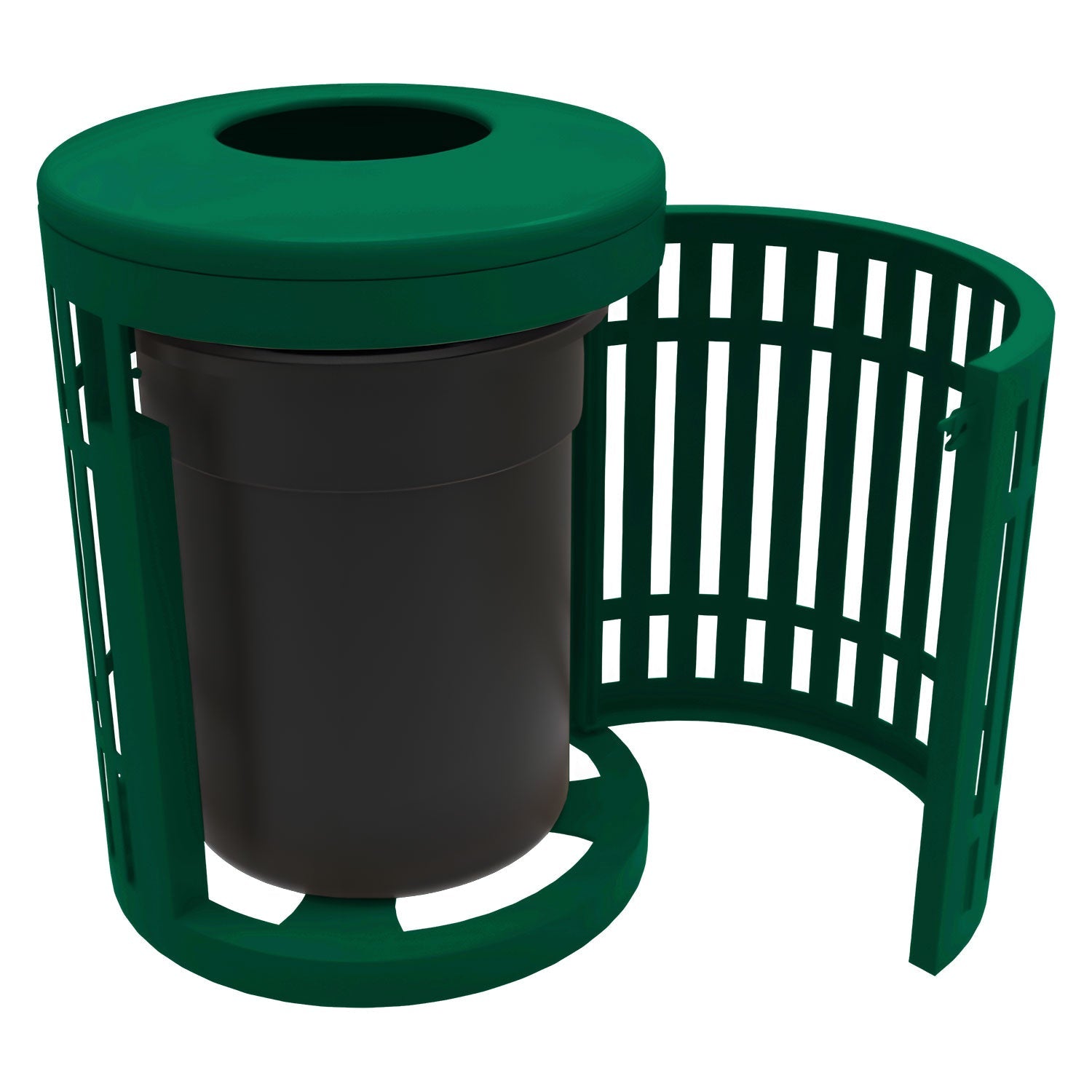 Downtown Side Opening Trash Receptacles - Crowd Control Warehouse