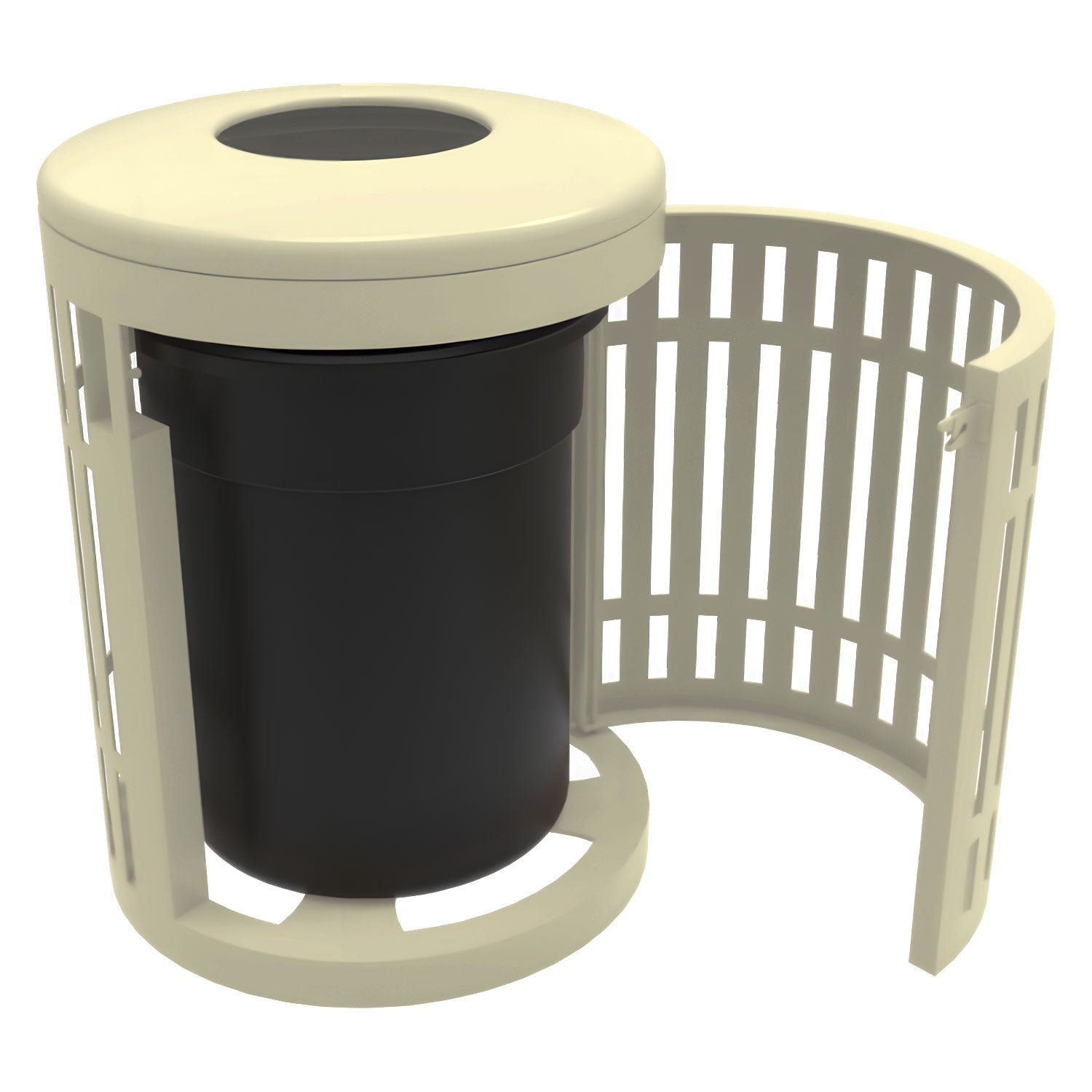 Downtown Side Opening Trash Receptacles - Crowd Control Warehouse