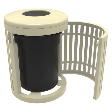 Downtown Side Opening Trash Receptacles - Crowd Control Warehouse