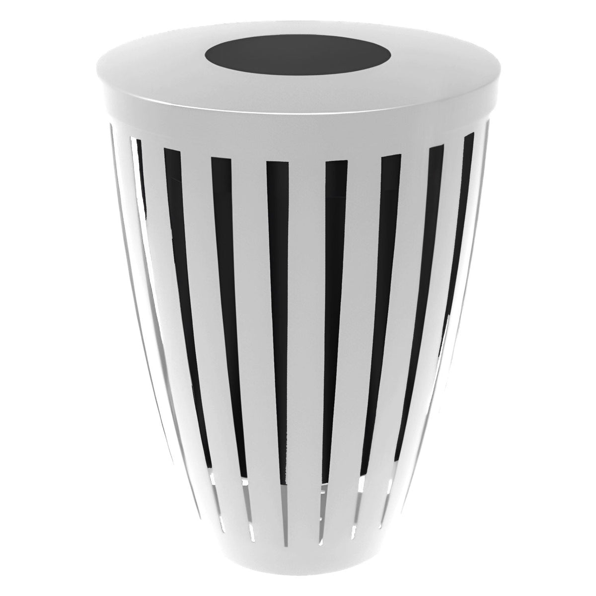 Downtown Tapered Trash Receptacles - Crowd Control Warehouse